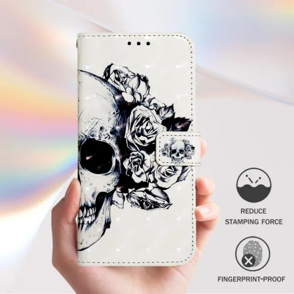 ART Peňaženkový kryt pre TCL 605 / TCL 60 SE SKULL