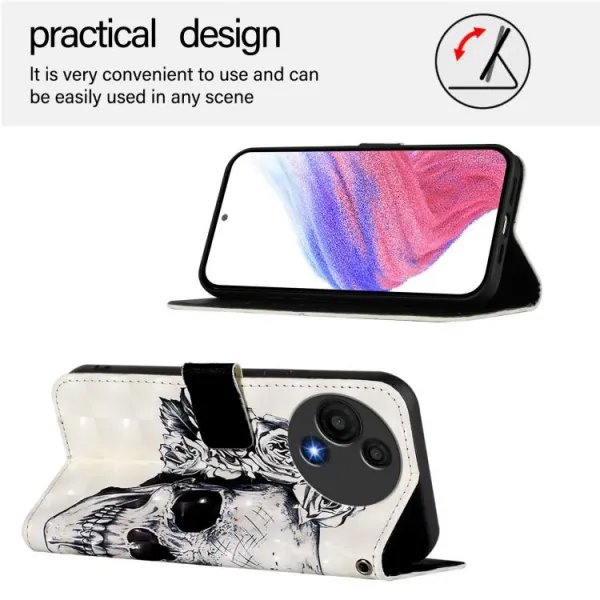 ART Peňaženkový kryt pre TCL 605 / TCL 60 SE SKULL