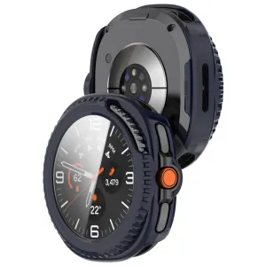 PC FULL COVER Plastový kryt so sklom pre Samsung Galaxy Watch8 Classic 46mm modrý