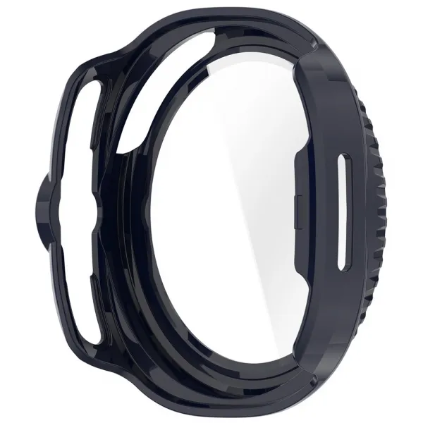 PC FULL COVER Plastový kryt so sklom pre Samsung Galaxy Watch8 Classic 46mm modrý