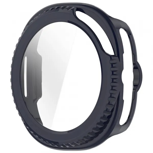 PC FULL COVER Plastový kryt so sklom pre Samsung Galaxy Watch8 Classic 46mm modrý