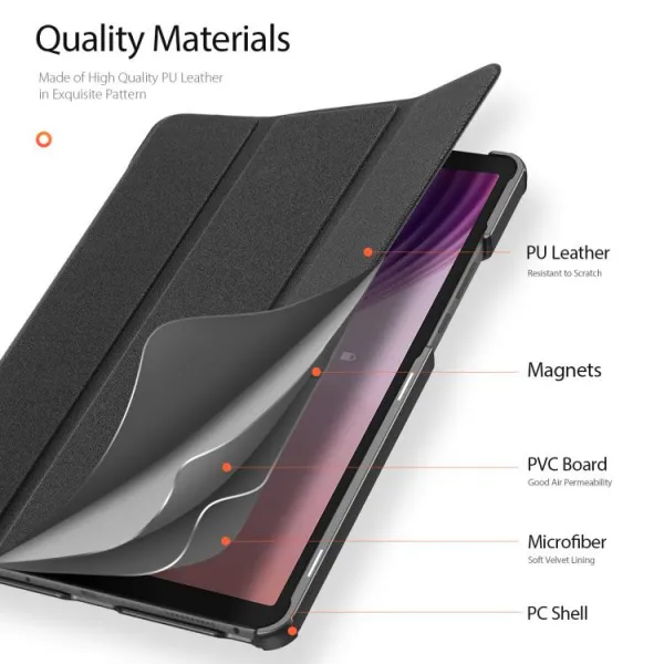 DUX DOMO Zaklápací obal pre Lenovo Tab One / Lenovo Tab K9 čierny