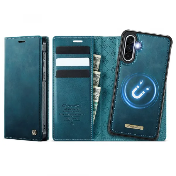 CASEME C49 Peňaženkový kryt 2v1 pre Samsung Galaxy A56 modrý