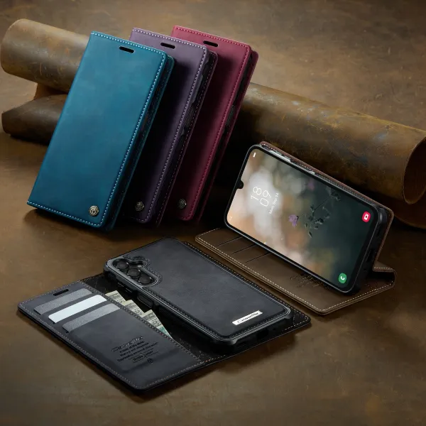 CASEME C49 Peňaženkový kryt 2v1 pre Samsung Galaxy A56 modrý