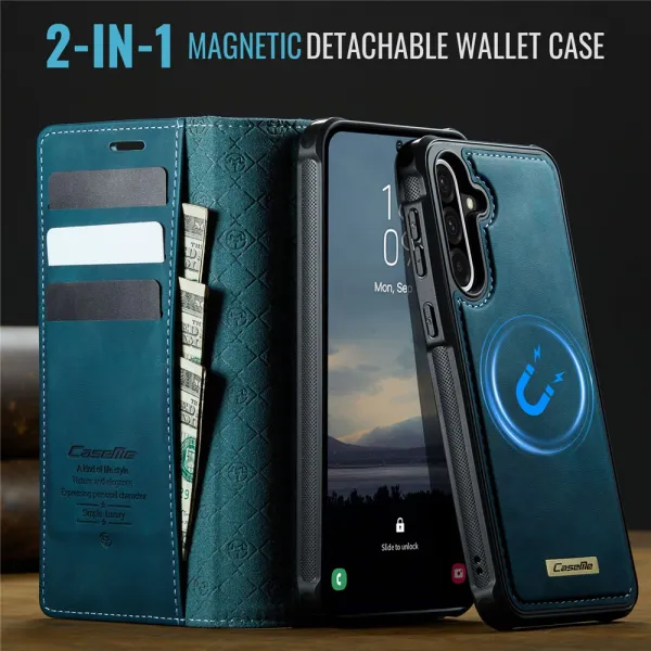 CASEME C49 Peňaženkový kryt 2v1 pre Samsung Galaxy A56 modrý