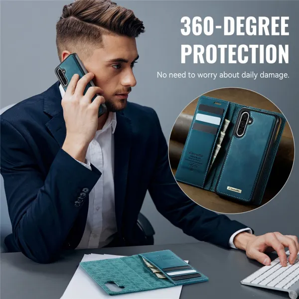 CASEME C49 Peňaženkový kryt 2v1 pre Samsung Galaxy A56 modrý