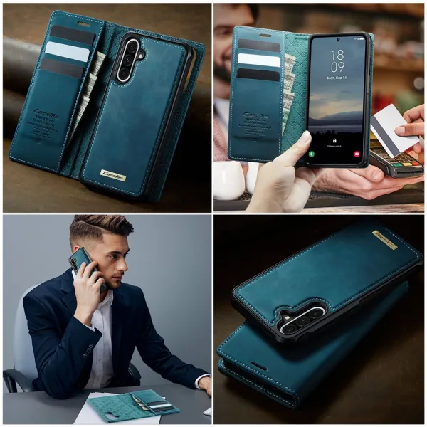 CASEME C49 Peňaženkový kryt 2v1 pre Samsung Galaxy A56 modrý