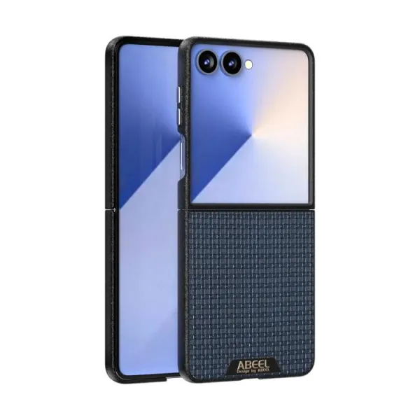ABEEL RUYI Kožený kryt s MagSafe pre Samsung Galaxy Z Flip7 5G modrý