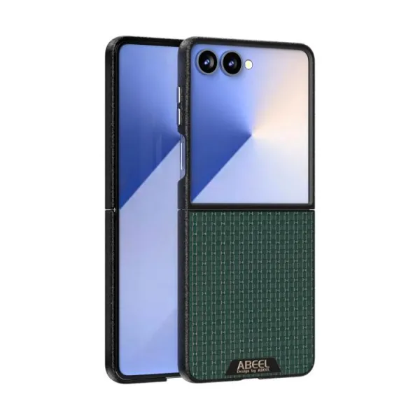 ABEEL RUYI Kožený kryt s MagSafe pre Samsung Galaxy Z Flip7 5G zelený