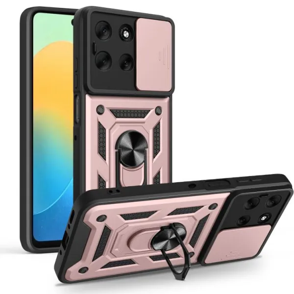 RING CAMERA Kryt s držiakom pre Motorola Moto G56 5G ružový