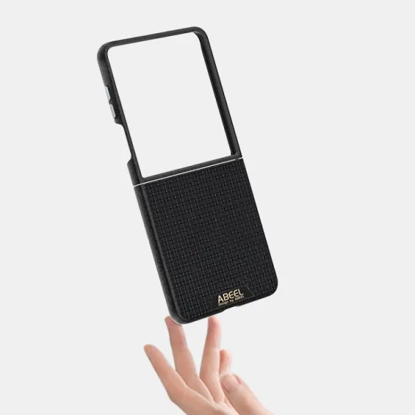 ABEEL RUYI Kožený kryt s MagSafe pre Samsung Galaxy Z Flip7 5G modrý