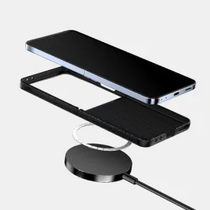 ABEEL RUYI Kožený kryt s MagSafe pre Samsung Galaxy Z Flip7 5G modrý