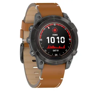 LEATHER Kožený remienok QuickFit pre Garmin - šírka 22mm hnedý