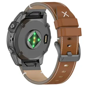 LEATHER Kožený remienok QuickFit pre Garmin - šírka 22mm hnedý