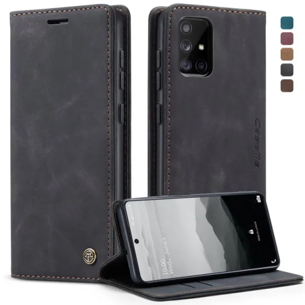 CASEME Flipové puzdro pre Samsung Galaxy A71 čierne