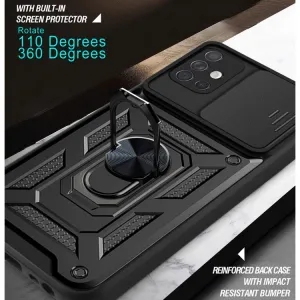 RING CAMERA Kryt s držiakom pre Samsung Galaxy A71 strieborný