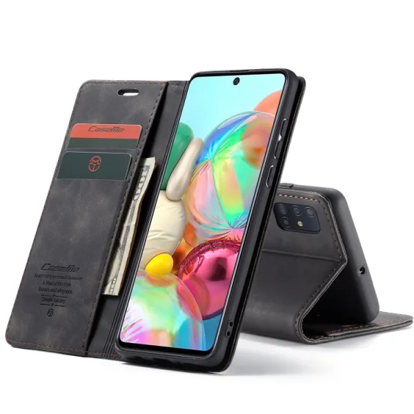 CASEME Flipové puzdro pre Samsung Galaxy A71 čierne