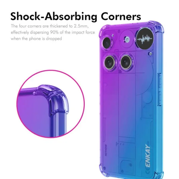 ENKAY GRADIENT Ochranný obal pre Nothing Phone (3) BLUE PINK