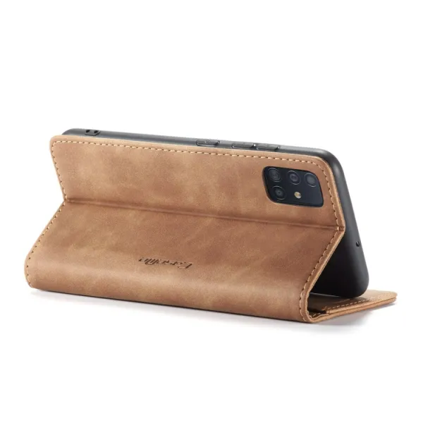 CASEME Peňaženkový obal pre Samsung Galaxy A51 svetlohnedý