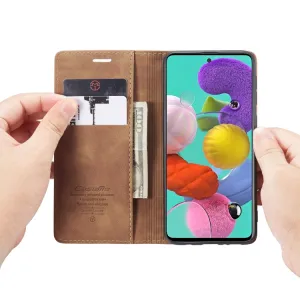 CASEME Peňaženkový obal pre Samsung Galaxy A51 svetlohnedý