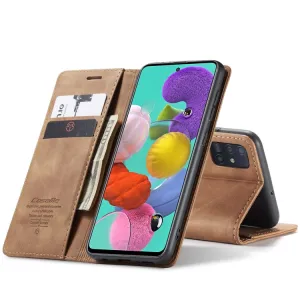 CASEME Peňaženkový obal pre Samsung Galaxy A51 svetlohnedý