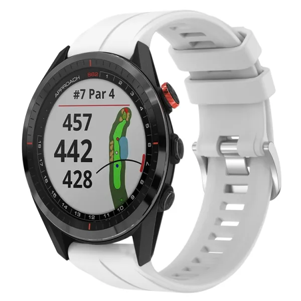SILICONE Vymeniteľný remienok pre Garmin Approach S62 biely