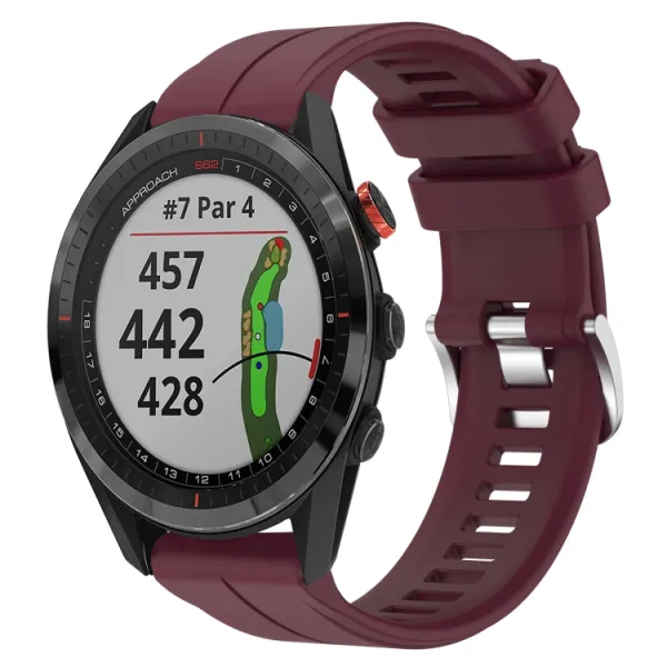 SILICONE Vymeniteľný remienok pre Garmin Approach S62 bordový