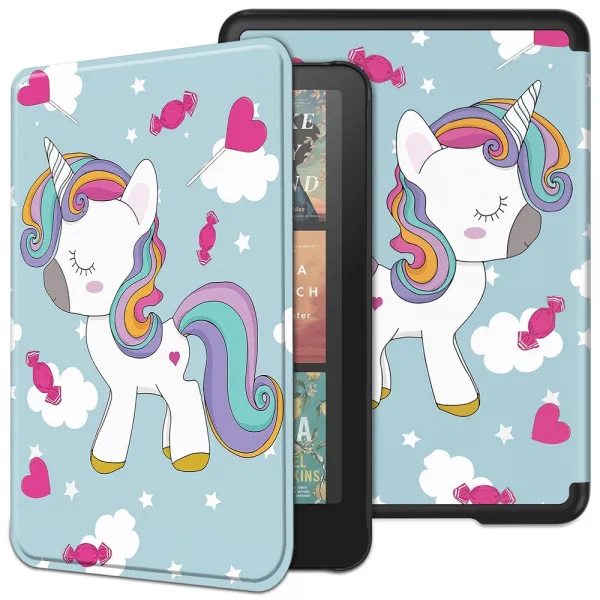 ART Zaklápacie puzdro pre Amazon Kindle Paperwhite 2024 / Kindle Colorsoft Signature Edition UNICORN