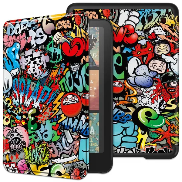 ART Zaklápacie puzdro pre Amazon Kindle Paperwhite 2024 / Kindle Colorsoft Signature Edition GRAFFITI