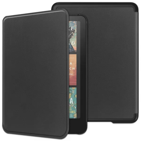 LEATHER Zaklápací kryt pre Amazon Kindle Paperwhite 2024 / Kindle Colorsoft Signature Edition čierny