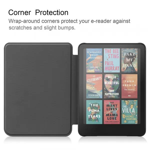 LEATHER Zaklápací kryt pre Amazon Kindle Paperwhite 2024 / Kindle Colorsoft Signature Edition šedý