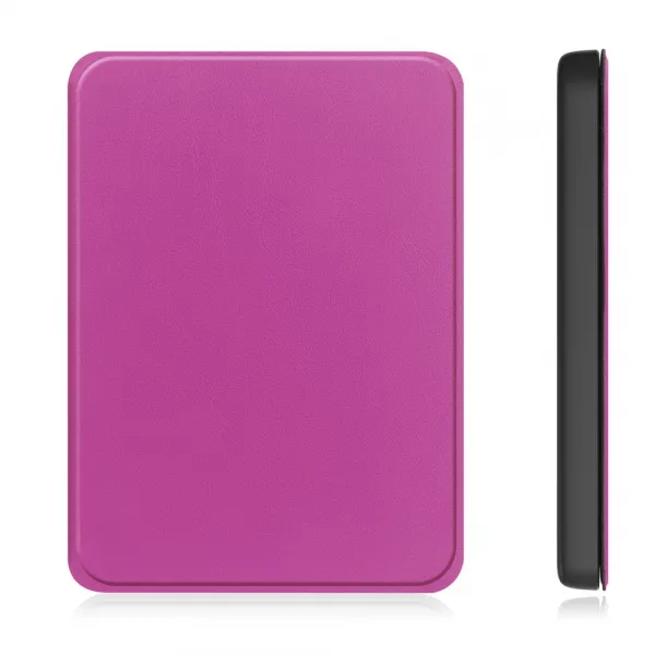 LEATHER Zaklápací kryt pre Amazon Kindle Paperwhite 2024 / Kindle Colorsoft Signature Edition fialový