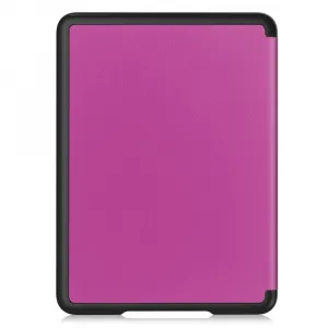 LEATHER Zaklápací kryt pre Amazon Kindle Paperwhite 2024 / Kindle Colorsoft Signature Edition fialový