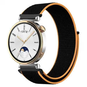 NYLON Vymeniteľný remienok pre Huawei Watch GT 4 41mm BLACK-ORANGE