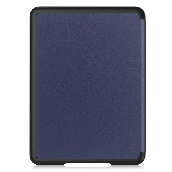 LEATHER Zaklápací kryt pre Amazon Kindle Paperwhite 2024 / Kindle Colorsoft Signature Edition tmavomodrý