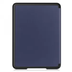 LEATHER Zaklápací kryt pre Amazon Kindle Paperwhite 2024 / Kindle Colorsoft Signature Edition tmavomodrý