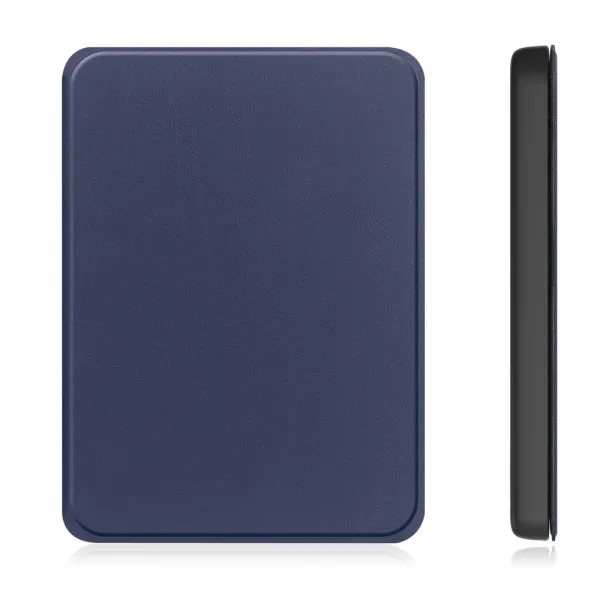 LEATHER Zaklápací kryt pre Amazon Kindle Paperwhite 2024 / Kindle Colorsoft Signature Edition tmavomodrý