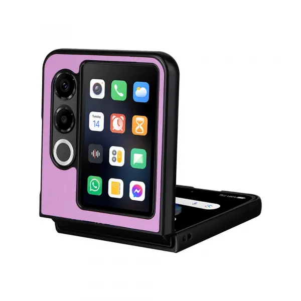 LEATHER Ochranný kryt pre ZTE Nubia Flip 2 5G fialový