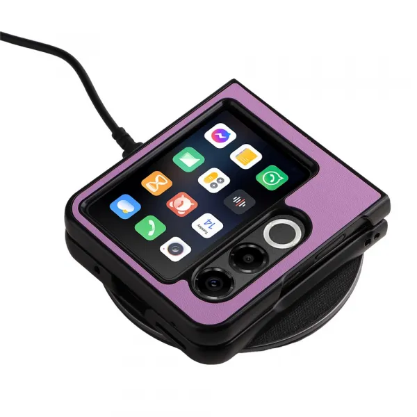 LEATHER Ochranný kryt pre ZTE Nubia Flip 2 5G fialový