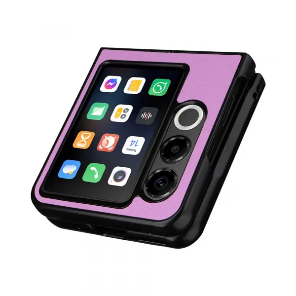 LEATHER Ochranný kryt pre ZTE Nubia Flip 2 5G fialový