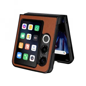 LEATHER Ochranný kryt pre ZTE Nubia Flip 2 5G hnedý