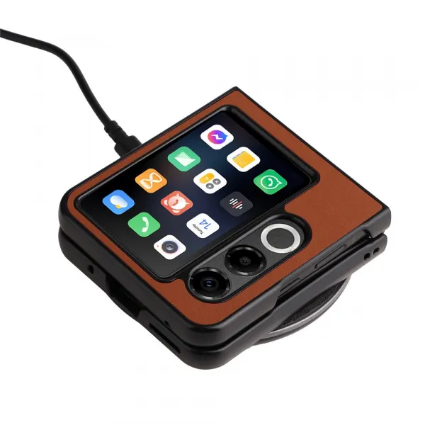 LEATHER Ochranný kryt pre ZTE Nubia Flip 2 5G hnedý