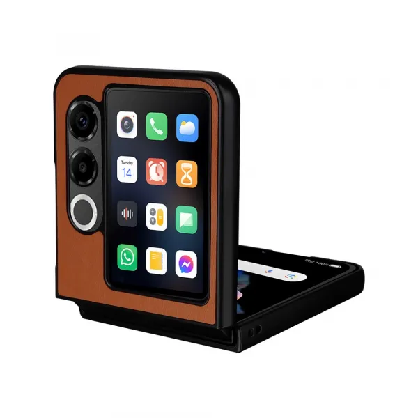 LEATHER Ochranný kryt pre ZTE Nubia Flip 2 5G hnedý