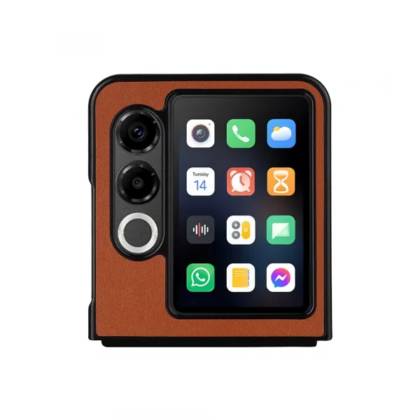 LEATHER Ochranný kryt pre ZTE Nubia Flip 2 5G hnedý