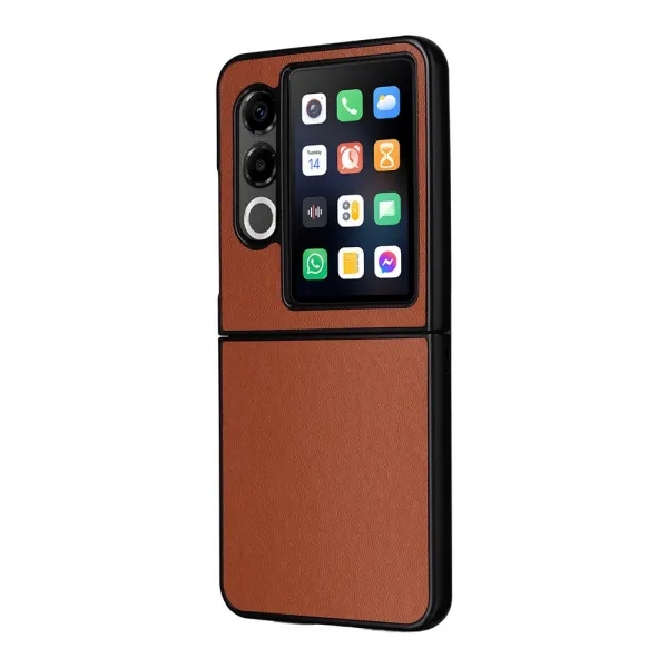 LEATHER Ochranný kryt pre ZTE Nubia Flip 2 5G hnedý