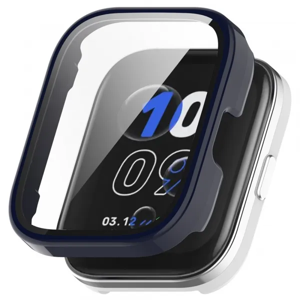 PC FULL COVER Plastový kryt so sklom pre Amazfit Bip 5 Unity modrý