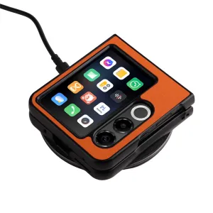 LEATHER Ochranný kryt pre ZTE Nubia Flip 2 5G oranžový