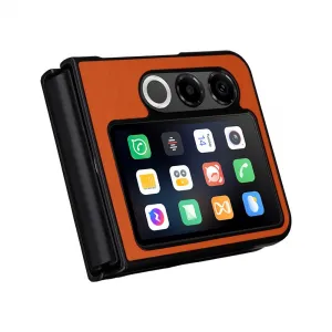 LEATHER Ochranný kryt pre ZTE Nubia Flip 2 5G oranžový