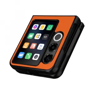LEATHER Ochranný kryt pre ZTE Nubia Flip 2 5G oranžový