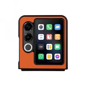 LEATHER Ochranný kryt pre ZTE Nubia Flip 2 5G oranžový